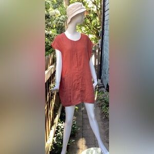 Cosmo'swomen's  rust coloured cotton top/tunic Xl